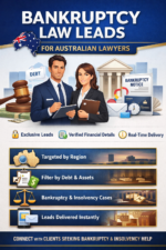 Bankruptcy law leads for Australian lawyers and law firms with exclusive real-time insolvency leads and financial qualification details.