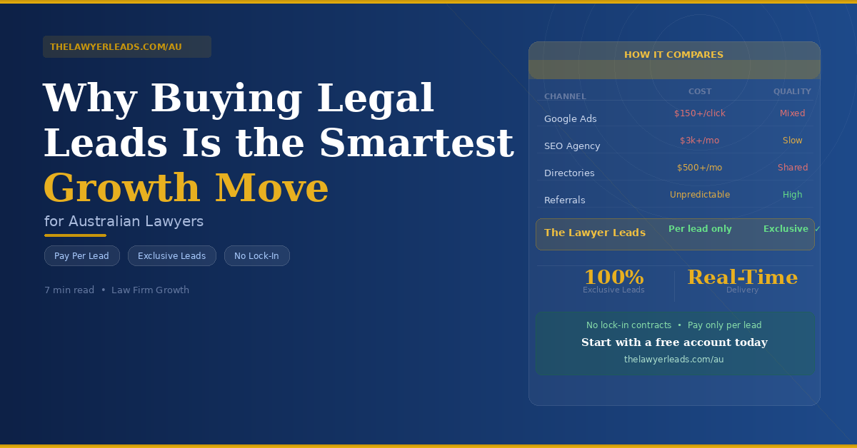 Why Buying Legal Leads Is the Smartest Growth Move for Australian Lawyers