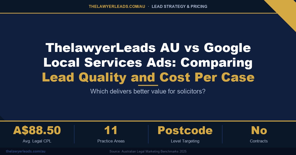ThelawyerLeads AU vs Google Local Services Ads: Comparing Lead Quality and Cost Per Case