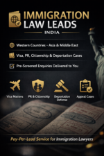 Immigration law lead generation service for lawyers in India. Pre-screened enquiries for visa, PR, citizenship and immigration appeals.