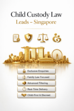 Receive real-time child custody law leads in Singapore. Filter by urgency, dispute level, filing status, and custody type.