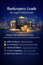 Exclusive Bankruptcy Leads for Lawyers | USA-Based Legal Leads