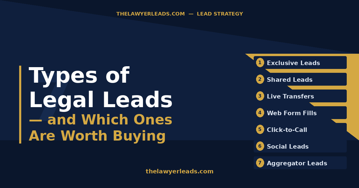 The 7 Types of Legal Leads — and Which Ones Are Worth Buying