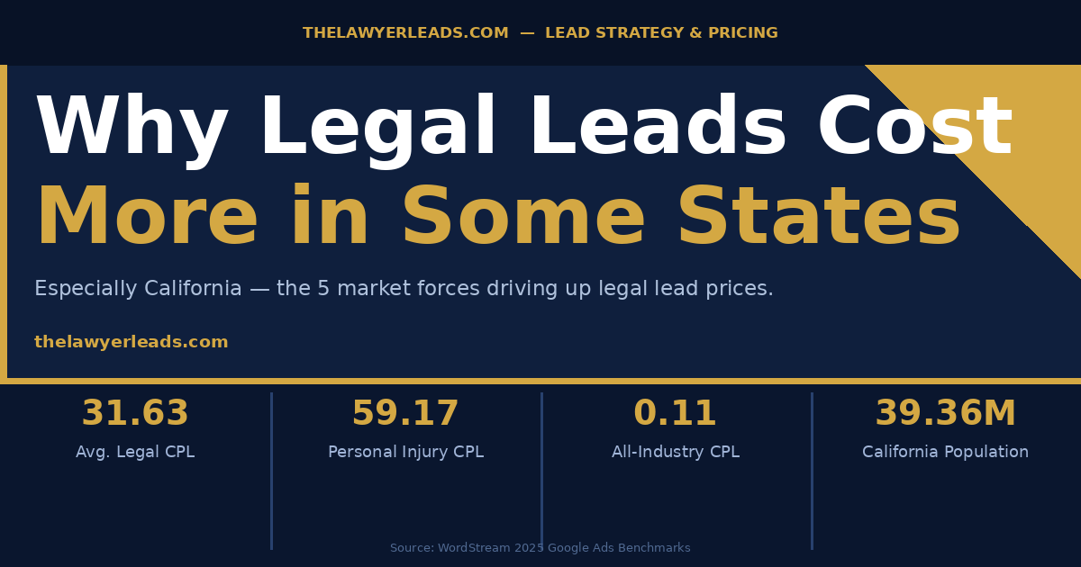 Why Legal Lead Generation Costs More in Some States — Especially California
