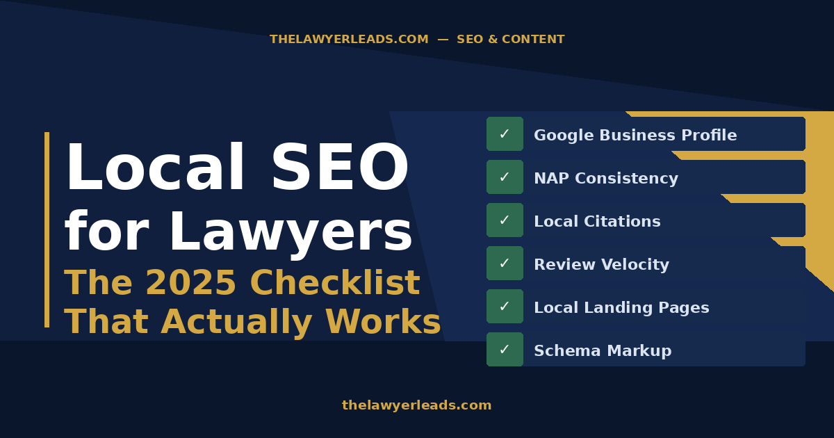 Local SEO for Lawyers: The 2025 Checklist That Actually Works