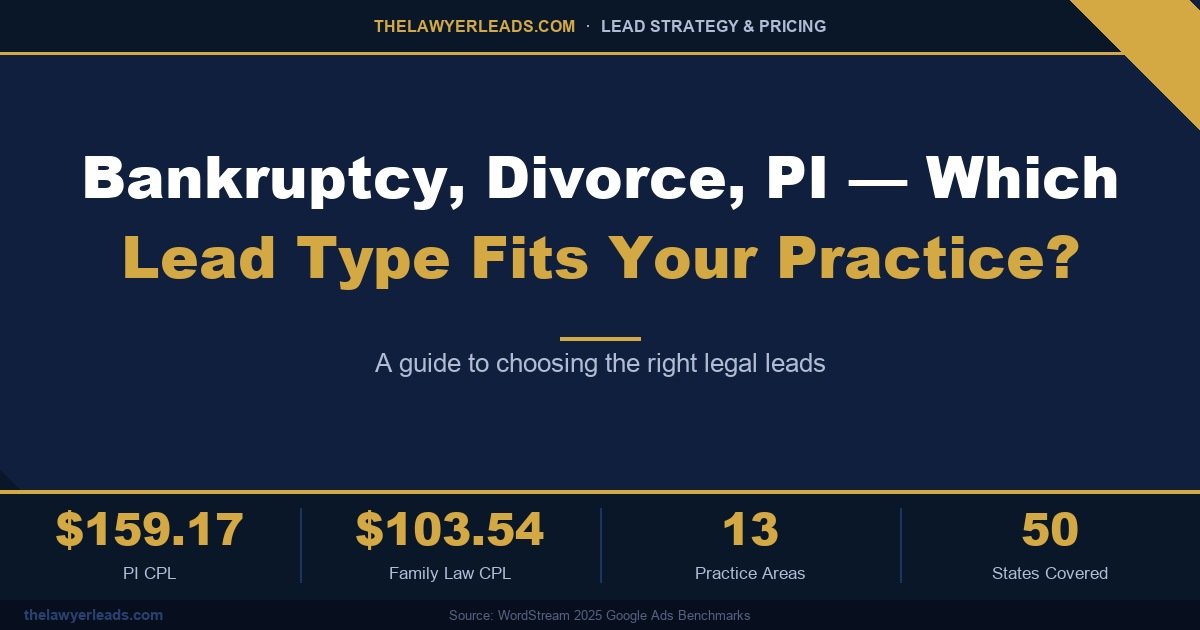 Bankruptcy, Divorce, PI — Which Lead Type Fits Your Practice?