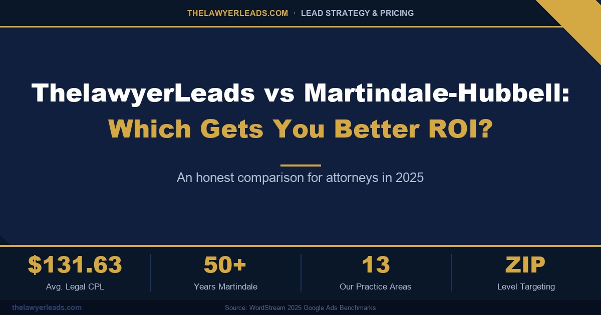 ThelawyerLeads vs Martindale-Hubbell: Which Gets You Better ROI?
