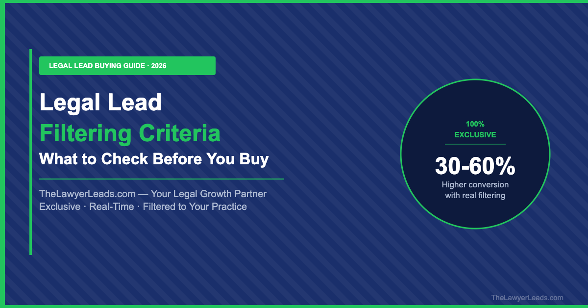 Legal Lead Filtering Criteria: What to Verify Before You Buy